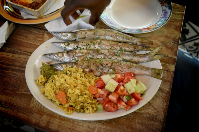 Beach restaurant sea food while in Ghana