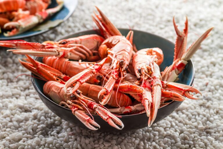 Seafood served on the beach